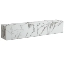TV Schrank FineBuy Hängend 160 cm Lowboard Marmor-Optik TV-Kommode Klapptür