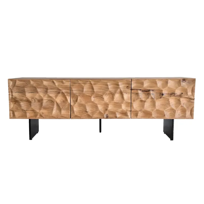 TV Schrank FineBuy Lowboard 160 cm Holz Massiv Fernsehkommode Fernsehschrank