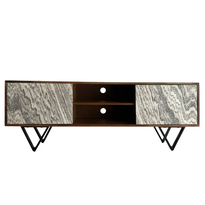 TV Schrank FineBuy Lowboard 150 cm Holz Massiv Fernsehkommode Fernsehschrank