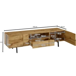 TV Schrank FineBuy Lowboard 160x46x43 cm Holz Fernsehkommode Fernsehschrank