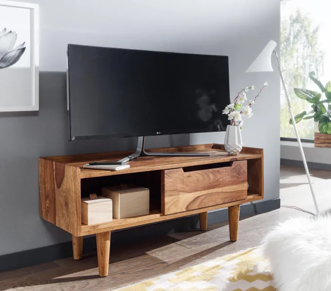 TV Schrank FineBuy Lowboard 95x44x34 cm Holz Fernsehkommode Fernsehschrank