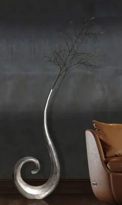 Vase 100 cm Aluminium Blumenvase Spirale Bodenvase Wohndeko Groß Dekovase Modern