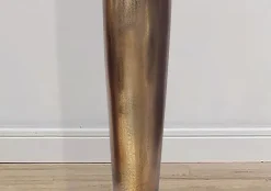 Vase FineBuy Aluminium Gold Blumenvase XXL Bodenvase Wohndeko Groß Alu Modern