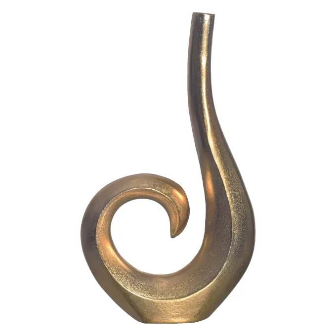 Vase FineBuy Blumenvase 47 cm Aluminium Spirale Tischvase Wohndeko Dekovase