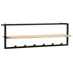 Wandgarderobe Akazie Massivholz 100cm Hängegarderobe Baumkante Industrial Modern