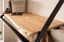 Wandgarderobe Akazie Massivholz Metall 100cm Hängegarderobe Industrial Baumkante