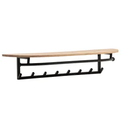 Wandgarderobe Akazie Massivholz 100cm Metall Garderobe mit Ablage Industrial