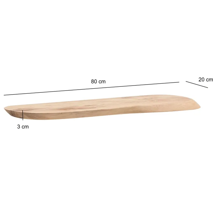 Wandregal Akazie Massivholz Holzregal Wandboard Regal organisch Holz massiv
