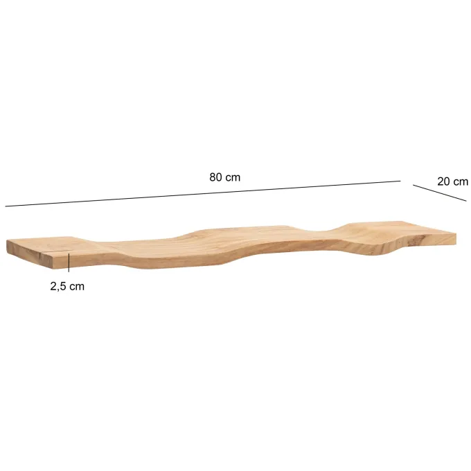 Wandregal Akazie Massivholz Holzregal Wandboard Regal Wellenform Massiv Modern