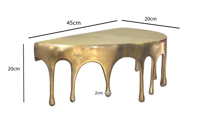 Wandregal Aluminium Gold Tropfen Optik Hängeregal Schweberegal Wandboard Drops