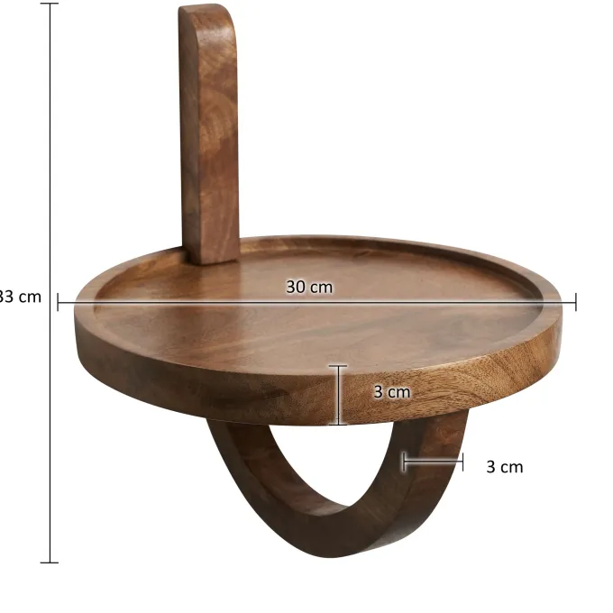 Wandregal FineBuy Hängeregal 30x33x30 cm Massivholz Nachttisch Wand Regal Rund