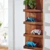 Wandregal FineBuy Hängeregal Holz Massiv 30x80x10 cm Regal Schweberegal Groß