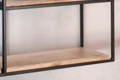 Wandregal FineBuy Hängeregal Holz Metall 60x40x18 cm Regal Rechteckig Massiv