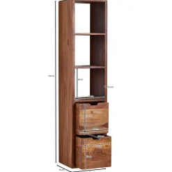 Wandregal FineBuy Schweberegal mit Schubladen 150 cm Holz Regal Hängend Massiv
