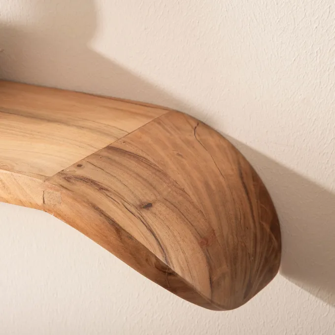Wandregal Mango Massivholz modern Hängeregal Holz Handgefertigt geschwungen