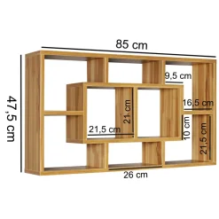 Wandregal PAOLA MDF-Holz Hängeregal Wandboard offen Holzregal Schweberegal eckig