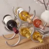 Weinregal Flammen 24cm Alu silber für 6 Flaschen Flaschenhalter Flaschenregal